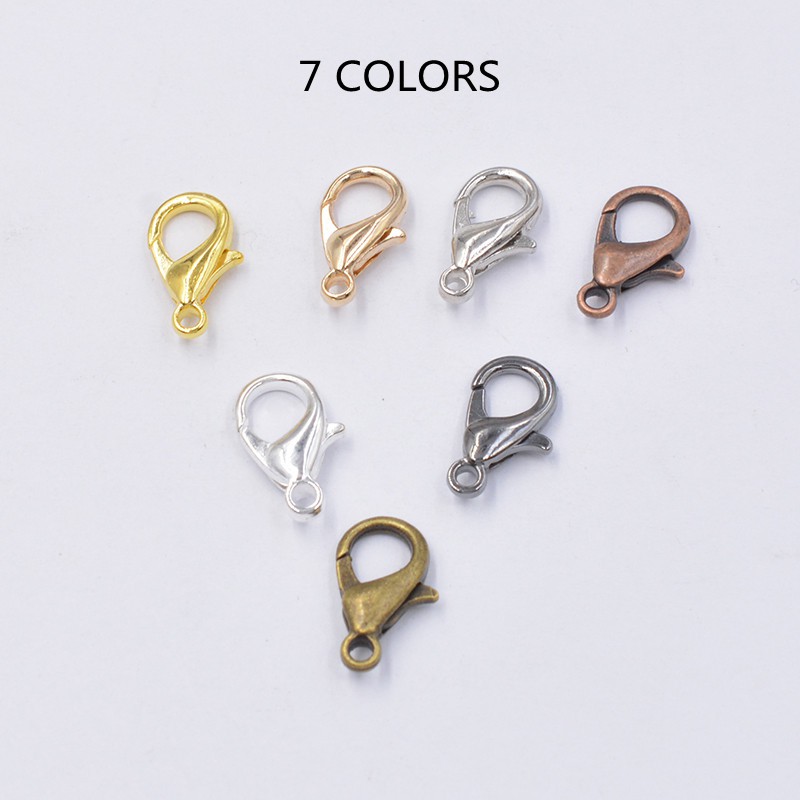 50Pcs / lot Kait Lobster Bahan Alloy Untuk Aksesoris Perhiasan Gelang Kalung Rantai