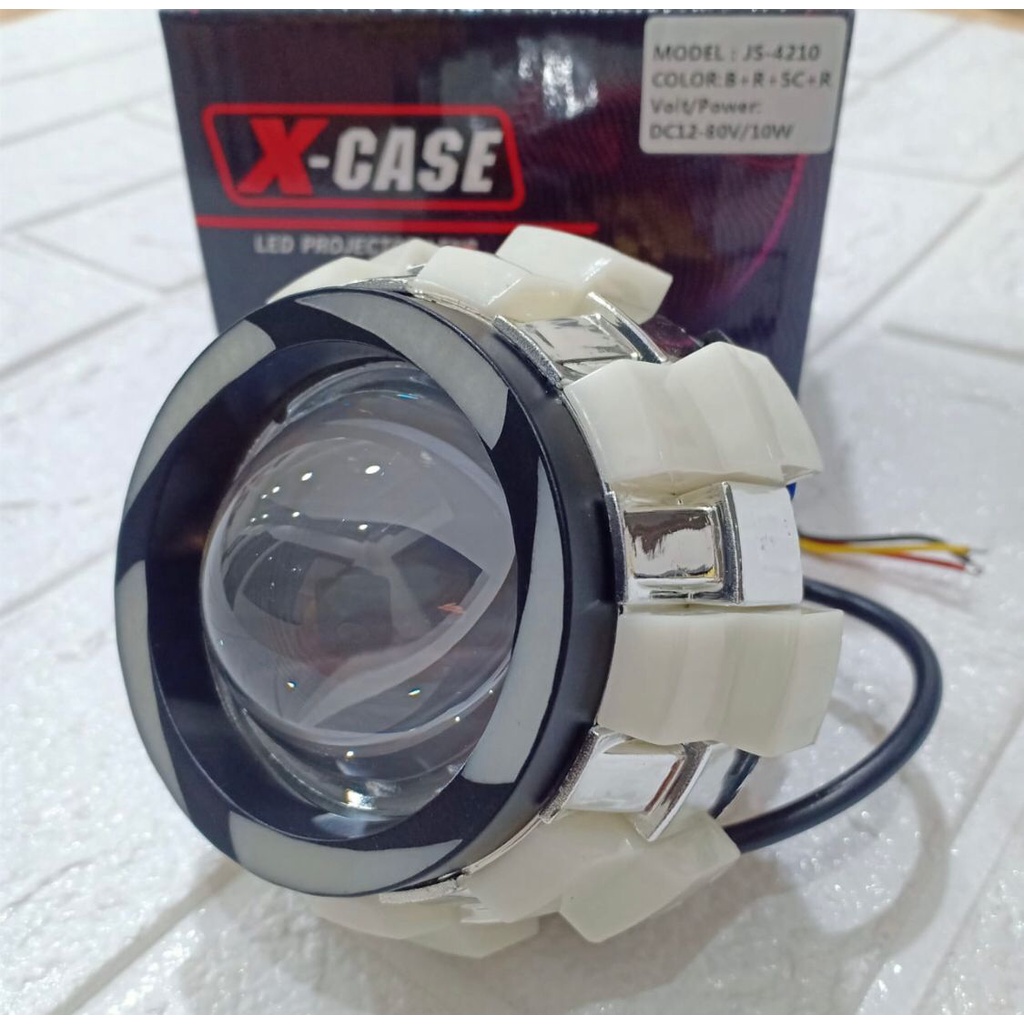 LAMPU DEPAN PROJIE MODEL UBUR-UBUR LAMPU PROJIE DEPAN LED RAINBOW LAMPU MOTOR DEPAN 2 MODE LED