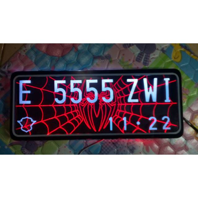 Plat nomor motor, plat nomor akrilik, plat nomor LED plat nomor lampu  plat nyala single background