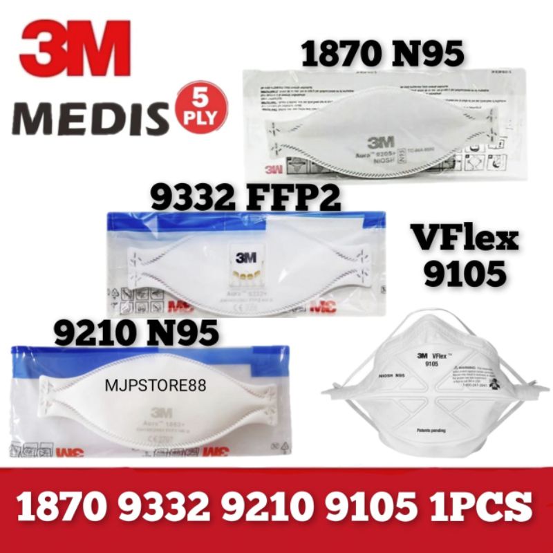 Masker 9332+ N95 FFP3 Aura Eceran / Satuan