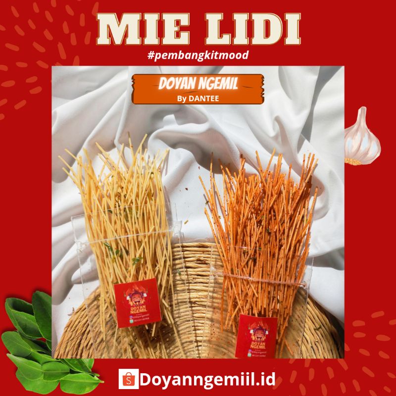 

Mie Lidi Dantee 150 gr / Mie Lidi Pedas Daun Keruk / Mie Lidi Viral / Mie Lidi Murah