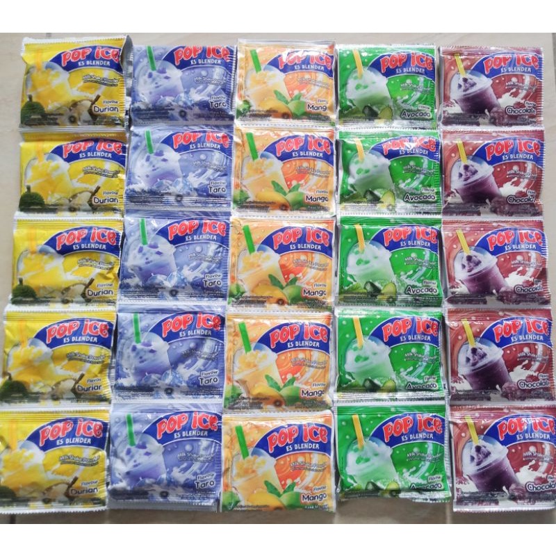 

Pop Ice Es All Varian 1 renceng 10 sachet Minuman Serbuk Bubuk