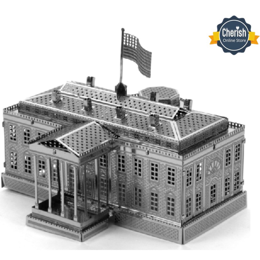 Miniatur Puzzle 3D Metal WHITE HOUSE Replika Gedung Putih MB-062