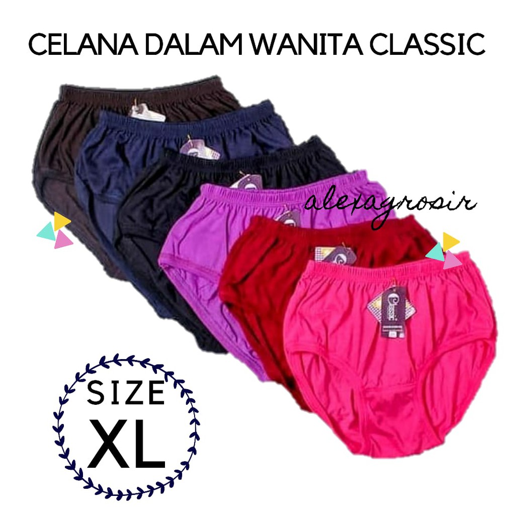 Undies Celana Dalam Wanita Merk Classic Ukuran ampe extra jumbo size Free size XL