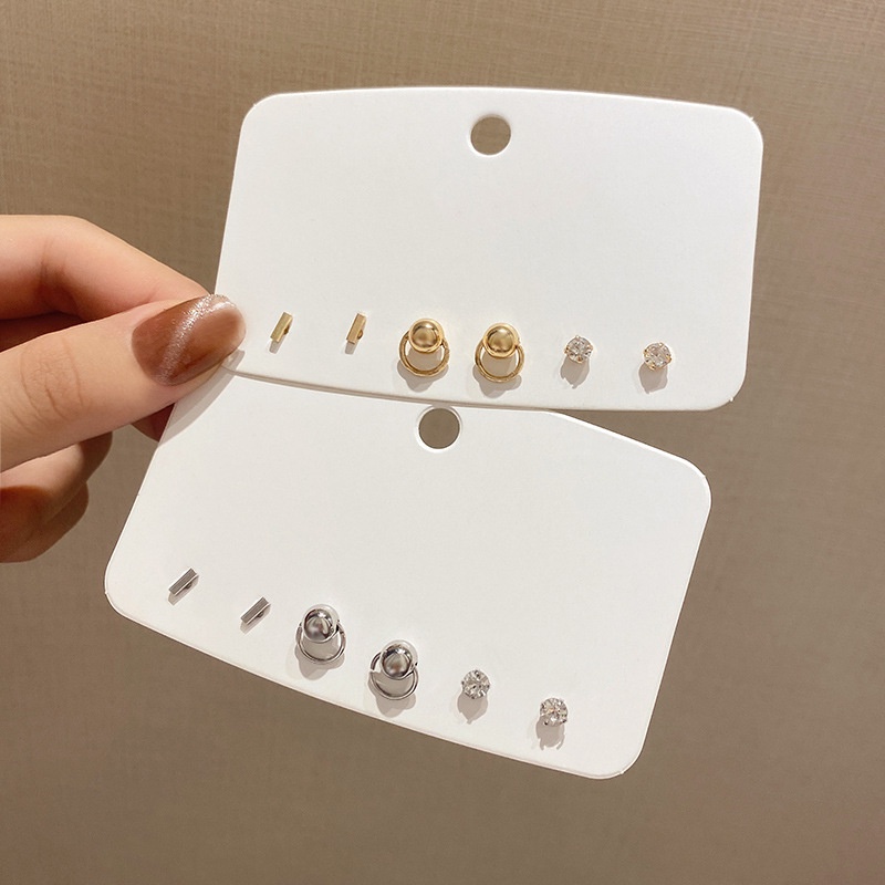 Set Anting Tusuk Silver S925 Desain Unik Gaya Korea