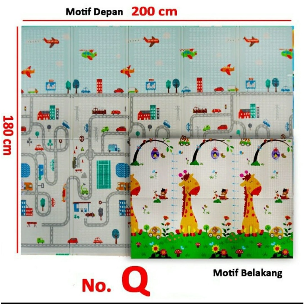 SPEEDS Karpet Lipat Playmat Bayi Karpet Bayi 180x200 cm Matras Bayi Playmat Foam Lipat