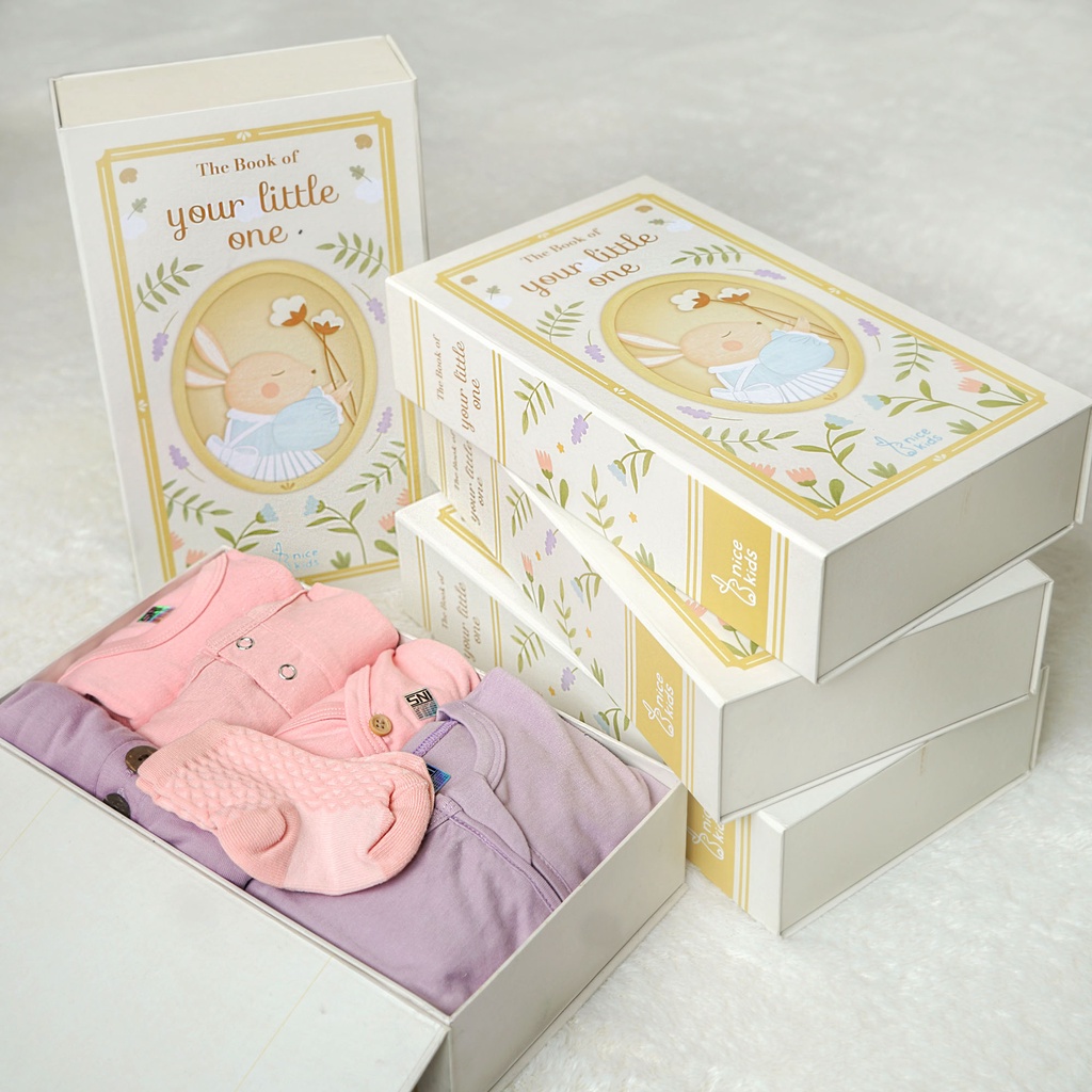 Nice Kids - Hampers Baby Newborn dengan Hard Box ( kado lahiran bayi / hampers lahiran / hampers bayi )