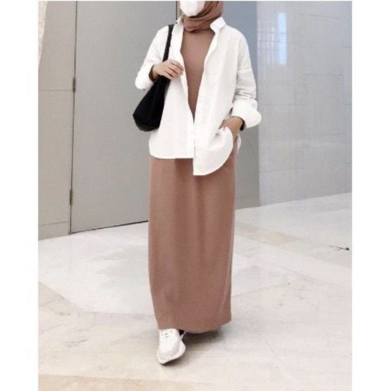 INNER DRESS INNER SPAN // LONG DRESS SPAN JERSEY // INNER DRESS TANPA LENGAN