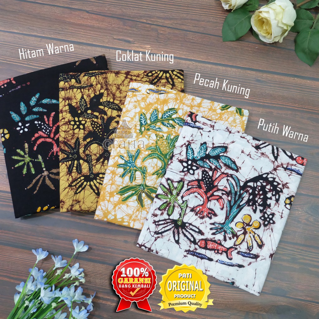 KAIN BATIK TULIS BAKARAN PATI MOTIF MINA TANI MINATANI TELA TELO KETELA WARNA