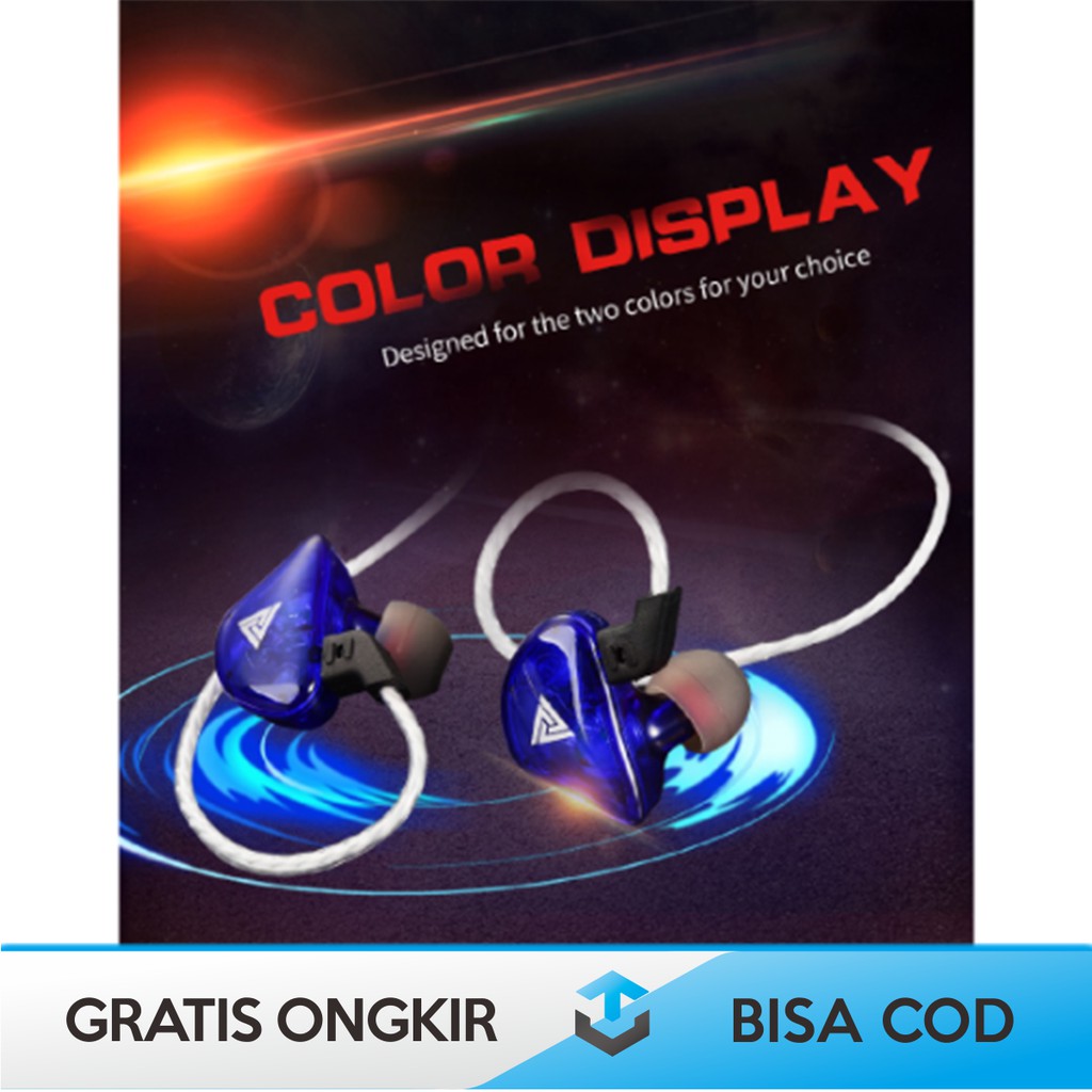 EARPHONE HEADPHONE SPORT RGB ORIGINAL QKZ - CK5 STEREO BASS MURAH BERGARANSI