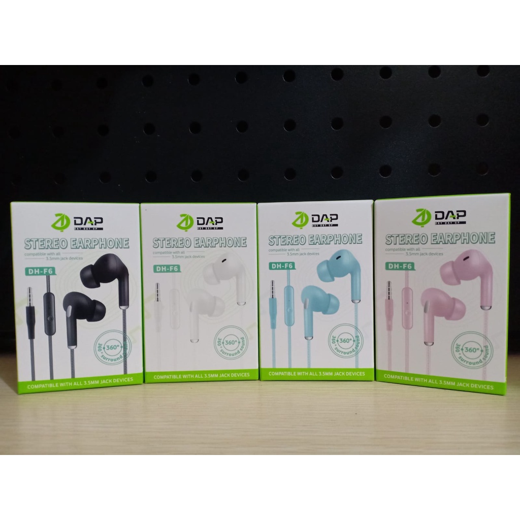 Headset With Mic DAP DH-F6 - ISI 20 per Box - Earphone Stereo 3.5mm