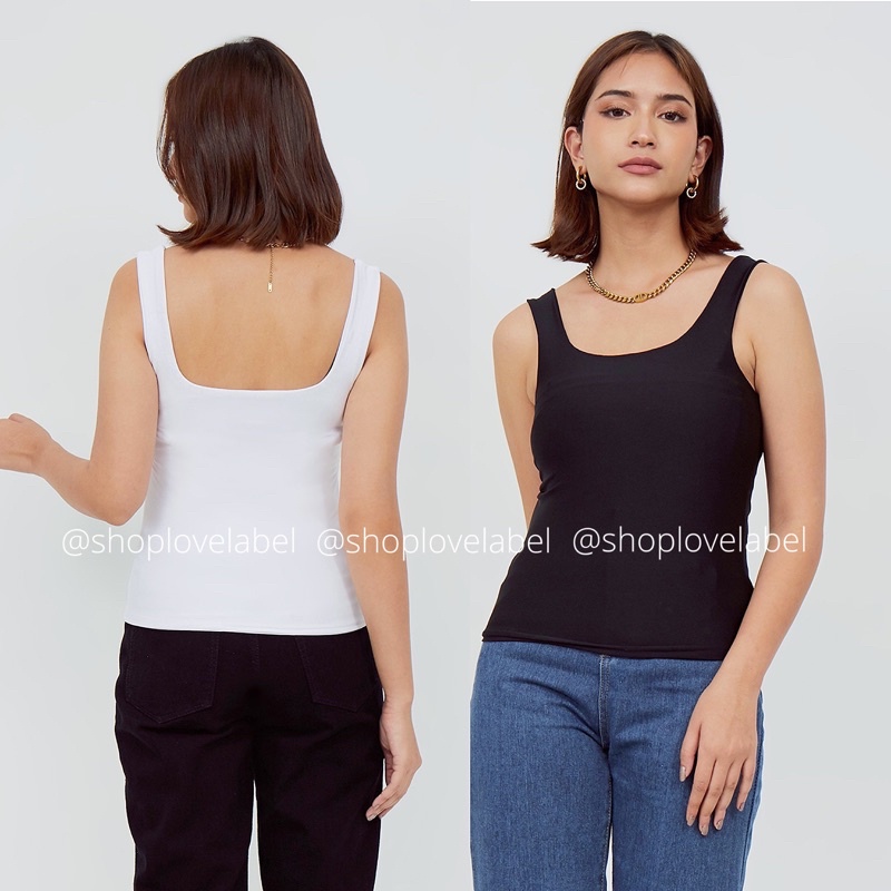 Yura Round Neck Tanktop Jersey Tebal Atasan Wanita Kamisol Tank Top Big Size