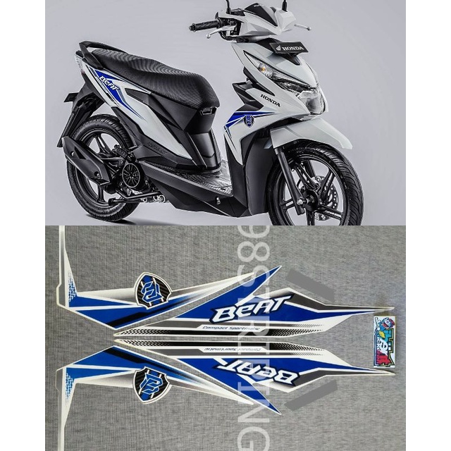 STIKER STRIPING LIS STANDAR ORI NEW HONDA BEAT F1 FI BIRU TAHUN 2019