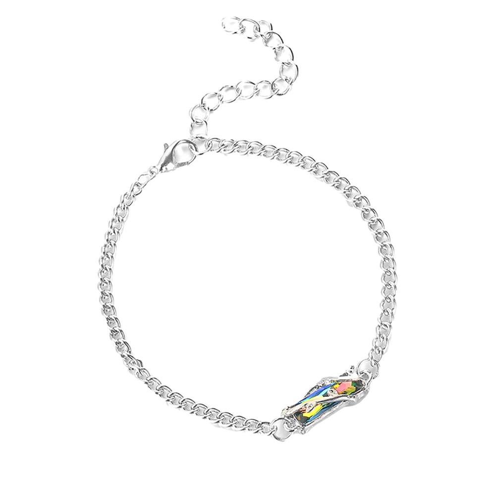 Hu Hu Hu Hu Hu Alat Bantu Pasang Kacamata♡ Gelang Bangle Desain Daun Geometri Hias Kristal Imitasi Untuk Wanita