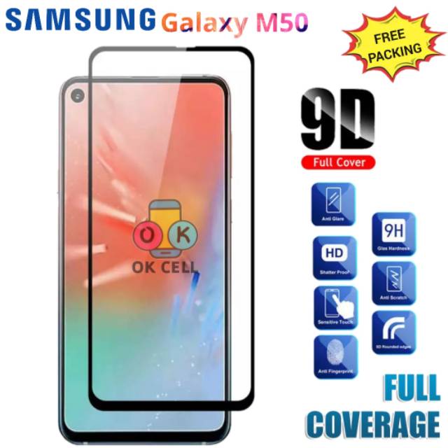 Tempered Glass 5D.9D Full Cover Samsung M50 Tg Anti Gores Layar Kaca Screen Protector Premiun