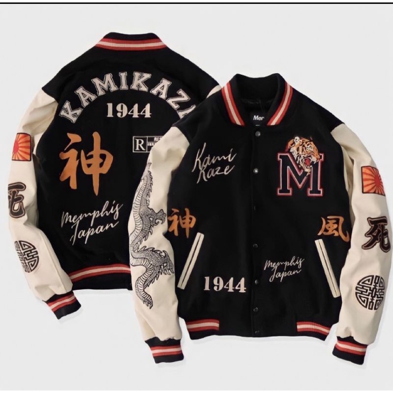 Jaket baseball versity - jaket versity pria wanita Memphis original jaket naga fullprint
