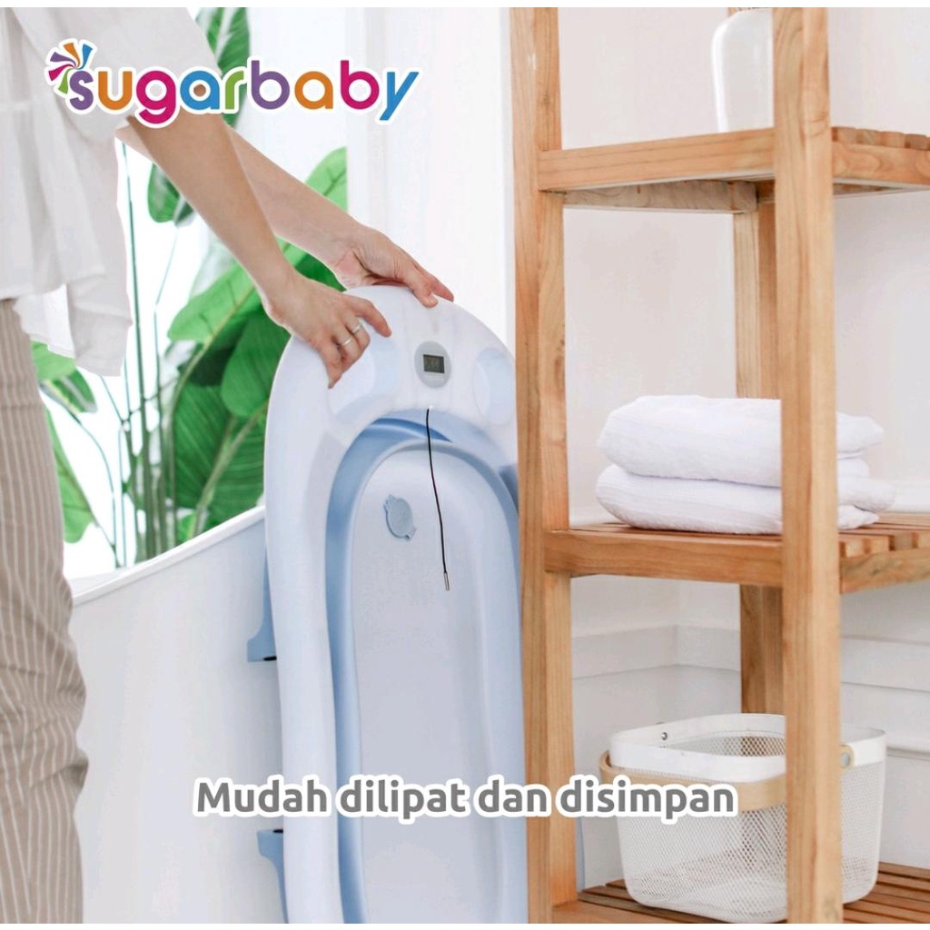 SUGARBABY FOLDABLE BABY BATHTUB WITH DIGITAL THERMOMETER/ BAK MANDI LIPAT DENGAN THERMOMETER