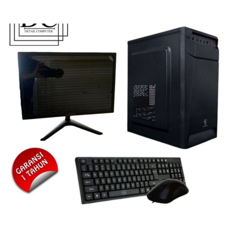 Pc intel core i5 gen 5 ram 8gb ssd 256gb monitor 19 inc key mouse siap pakai