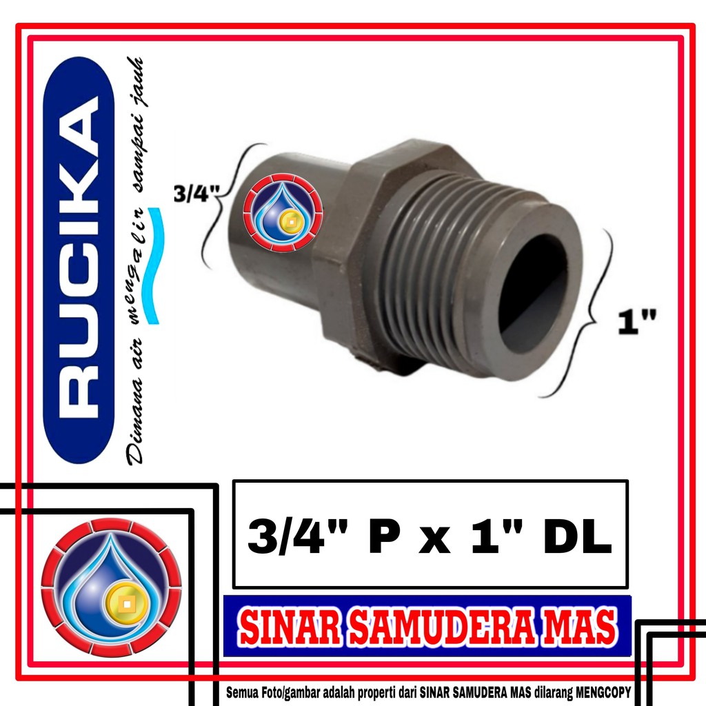 SOCK DRAT LUAR 1 in x 3/4 in Rucika - SOCK PVC - SOCK PIPA - SOK PVC