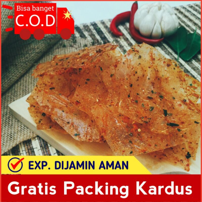 

KERIPIK KACA PEDAS 100GR/KERIPIK BELING KHAS DAUN JERUK