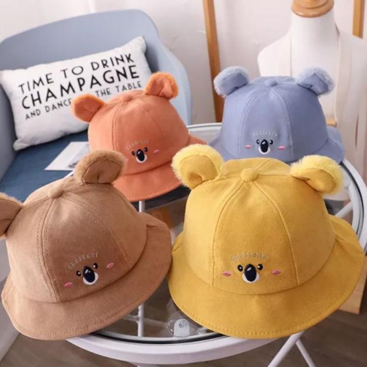 BNAG Topi Bucket koala telinga bulu pom baby hat import Promo Gila