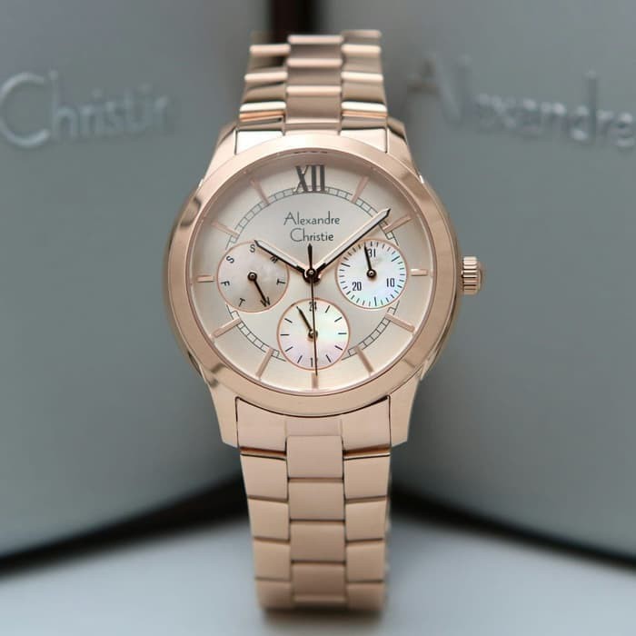 JAM TANGAN WANITA ALEXANDRE CHRISTIE AC 2815 / AC2815 FULL ROSEGOLD ORIGINAL