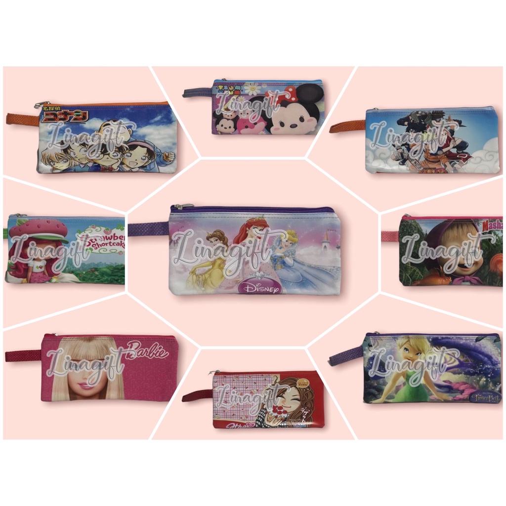 TEMPAT PENSIL DOMPET PENSIL KAIN / PENCIL CASE NATAL DISNEY PRINCESS HELLOKITTY MICKEY / HADIAH KADO NATAL / MERRY CHRISTMAS