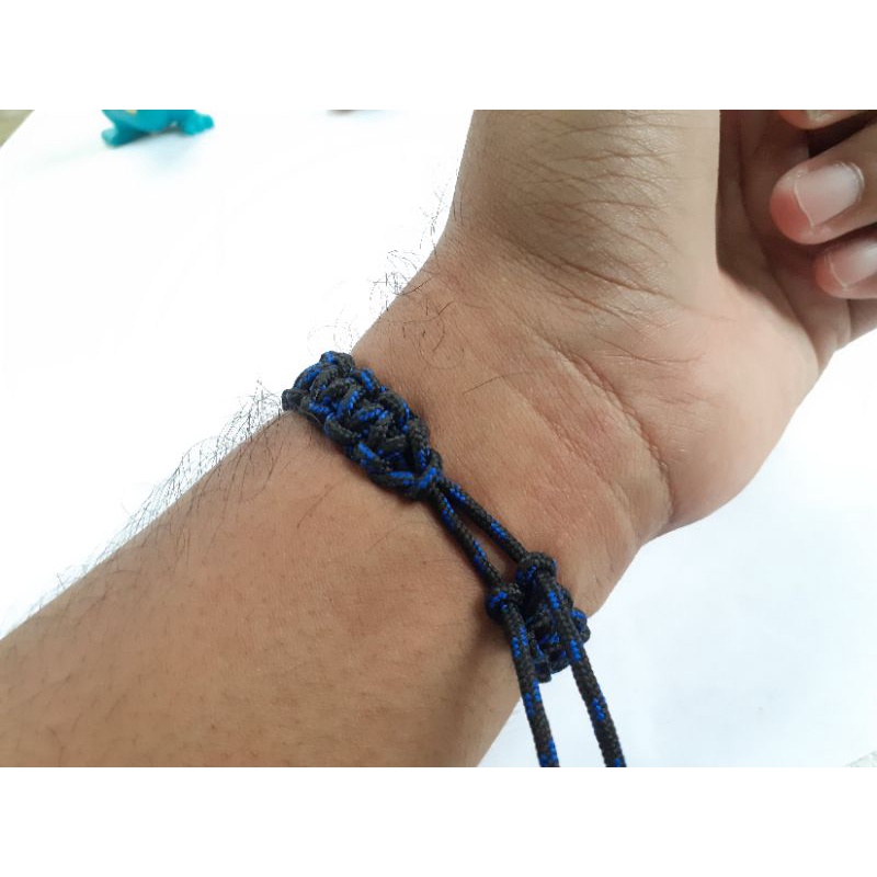 Gelang Simpel prusik Motif Rajut Pola/ Gelang tali / Gelang Paracord / Gelang Prusik Custom