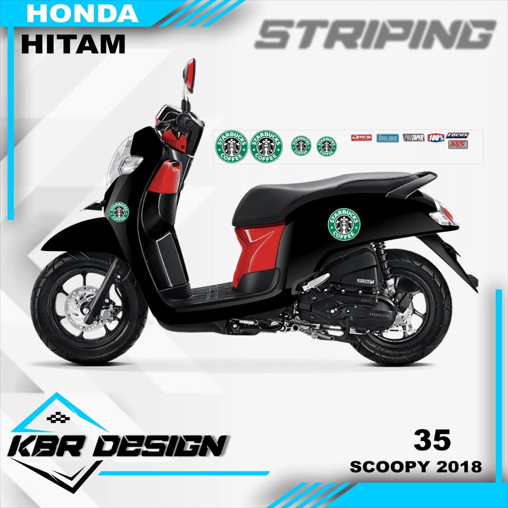 SCOOPY 2018 (cod) stiker motor striping SCOOPY 2018 motor honda motor sticker variasi Racing 35