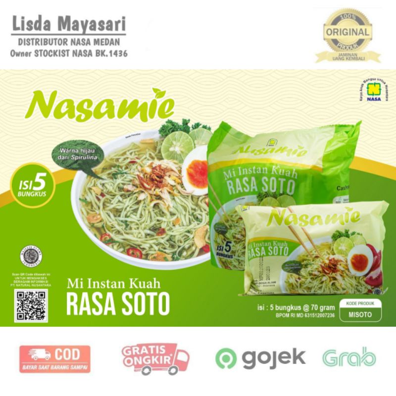 

MISOTO - NASAMIE Mi Mie Instant Kuah Rasa Soto dengan Spirulina 5 Bungkus