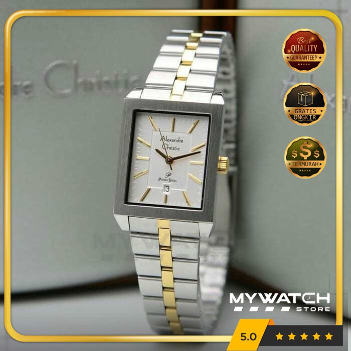 Jam Tangan Wanita Ori Alexandre Christie AC 1020 AC1020 Silver Gold Alexander Christy