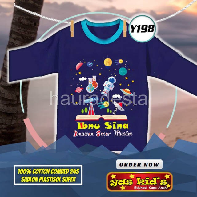 hauradesta - y198 Kaos Dakwah Anak IBNU SINA ILMUWAN BESAR MUSLIM