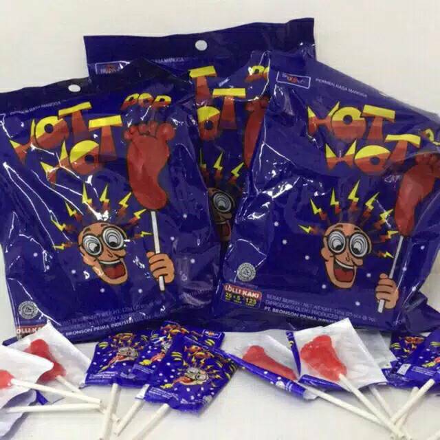 

pemen hot hot karakter kaki enak murah/1.pak isi 25.pcs