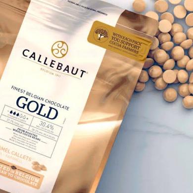 

callebaut gold caramel chocolate cokelat coklat couverture 100gr TERLARIS TERPERCAYA ORIGINAL