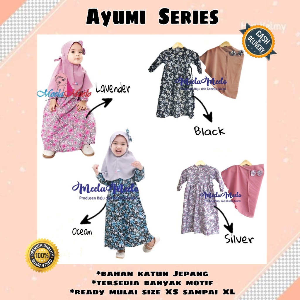 Gamis anak busana muslim anak perempuan gamis ayumi gamis 6 bulan - 9 tahun