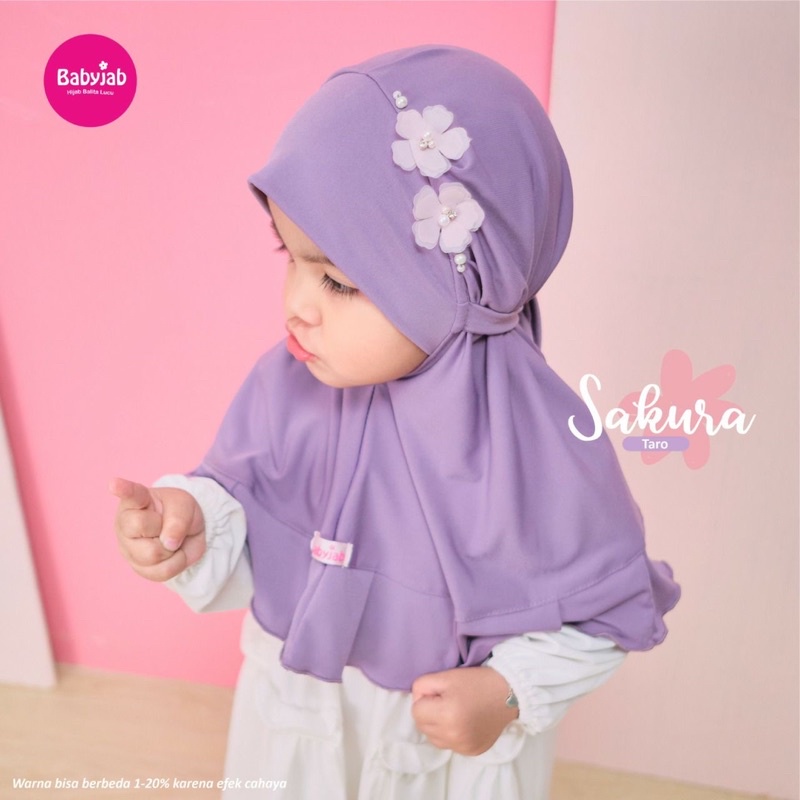 Babyjab Sakura Jilbab Anak Lucu - Baby Jab Hijab Bergo Bayi Perempuan 0 1 2 3 4 5 6 7 Tahun