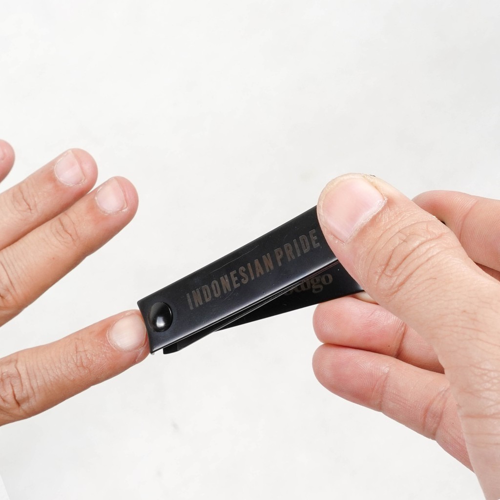 prodigo gunting kuku stainless steel fullblack premium gantungan kunci