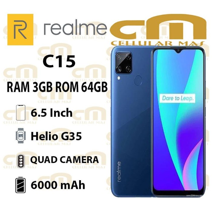 Realme C15 3/64 RAM 3GB ROM 64GB GARANSI RESMI REALME