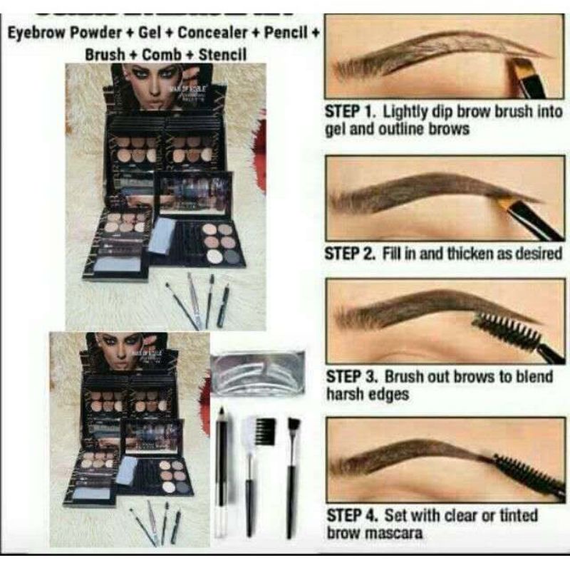 PROMO ECER!! EYEBROW PALETTE+APLIKATOR ALIS IMAN OF NOBLE LENGKAP TERMURAH 8200