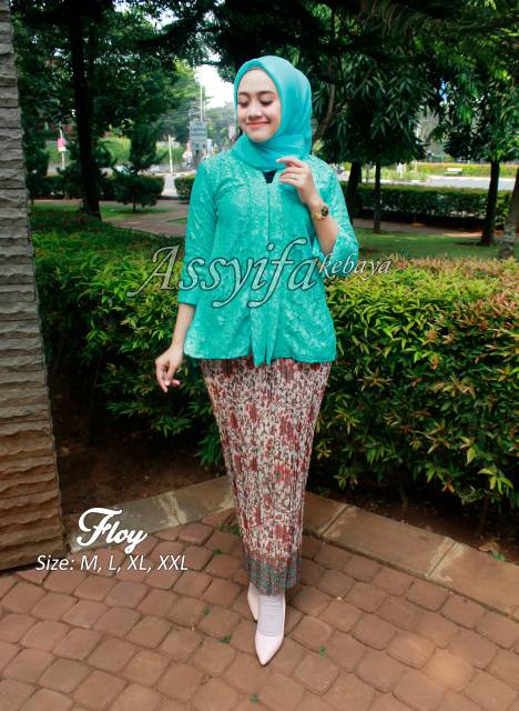 ASS&gt; SET KEBAYA FLOY - BAJU PESTA WANITA - KEBAYA BRUKAT IMPOR - OUTFIT KEBAYA MODERN - KEBAYA BUSUI