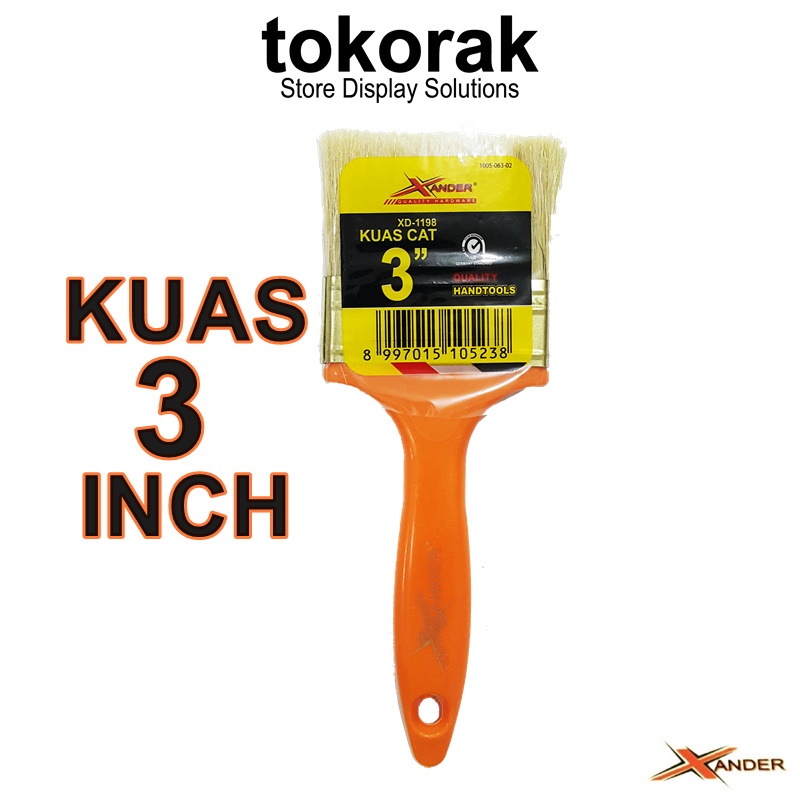 KUAS CAT TEMBOK 3 INCH XANDER - KUAS CAT KAYU BESI