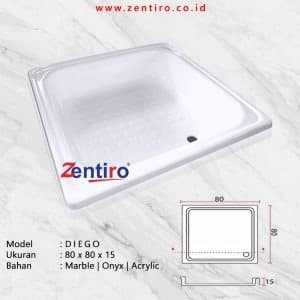 SHOWER TRAY MARBLE ZENTIRO DIEGO (80X80X15CM)