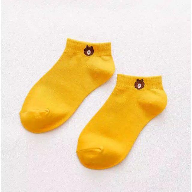 KAOS KAKI fashion unisex KAOS KAKI MOTIF BERUANG CUTE MURAH-Kuning