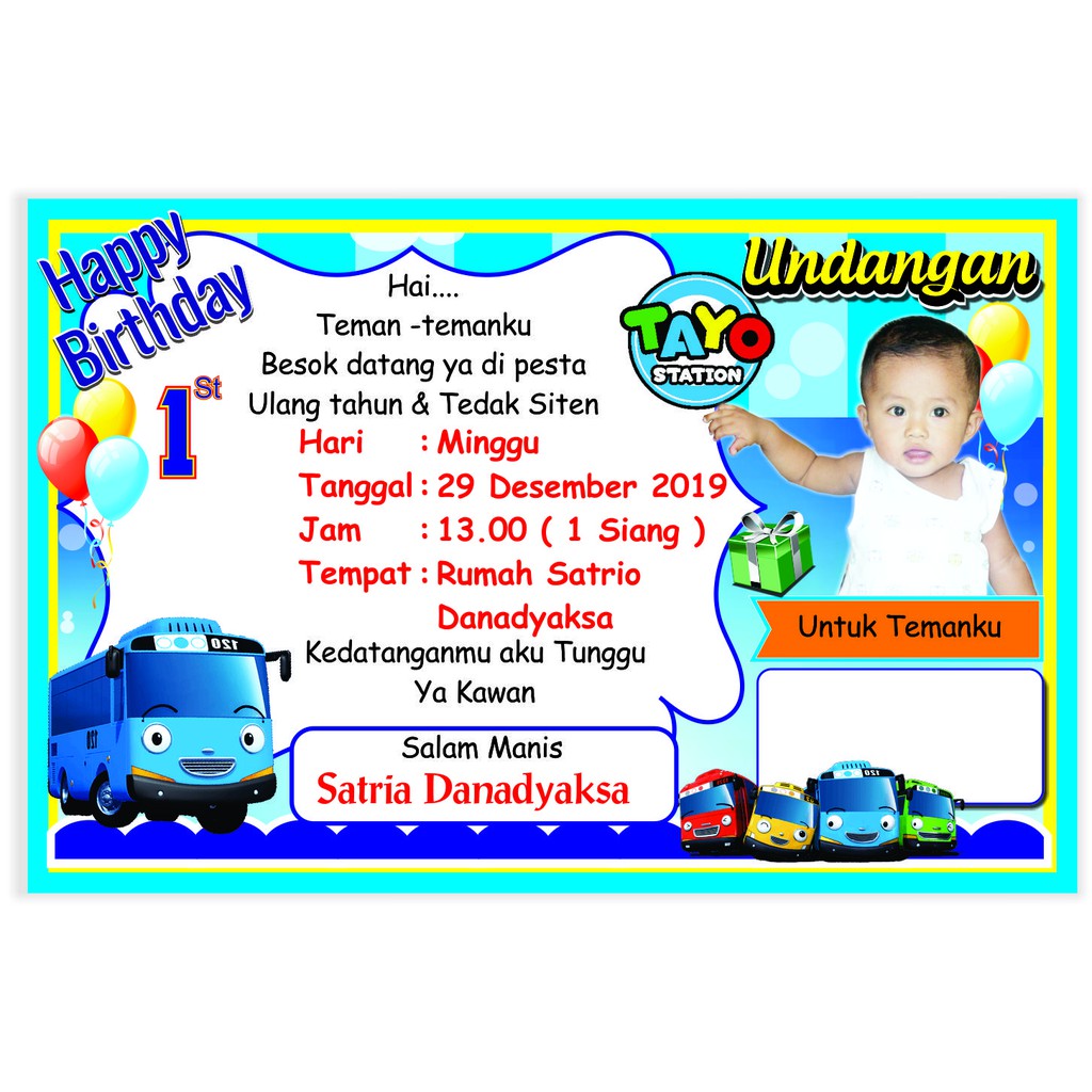 Undangan ultah / undangan unik /undangan ultah paling murah