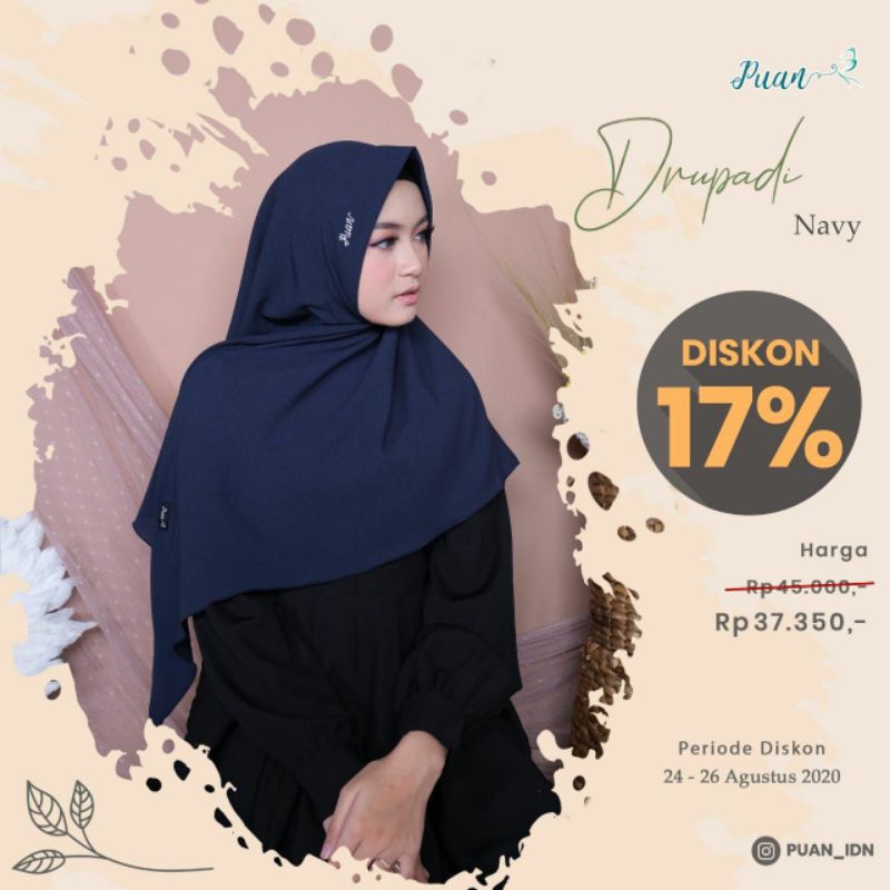 Hijab Instan Segiempat Murah DRUPADI By Puan (2)