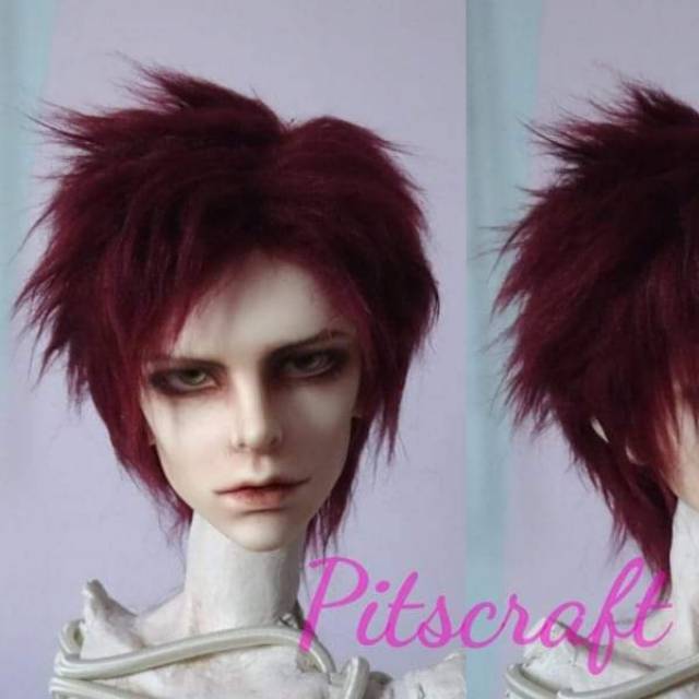 Fur wig BJD 8-9"