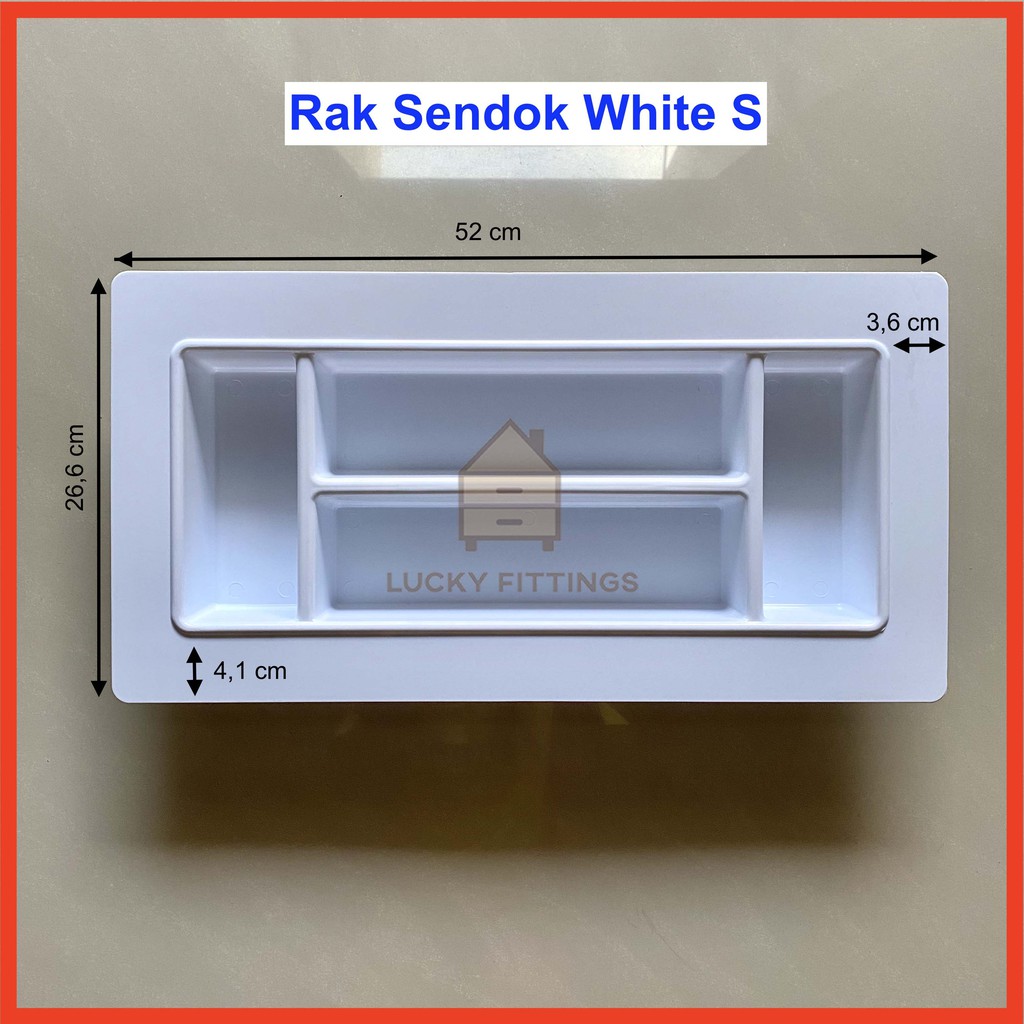 Rak Tempat Sendok PUTIH S / Kecil Garpu Pisau Sekat Laci Dapur Alat Tulis