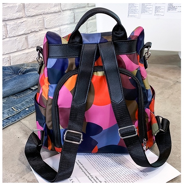 Satu7an T51 Tas Ransel Wanita Style Fashion Korea Rainbow Tas Punggung Kantor Kerja Sekolah Kuliah Backpack Cewek Multifungsi