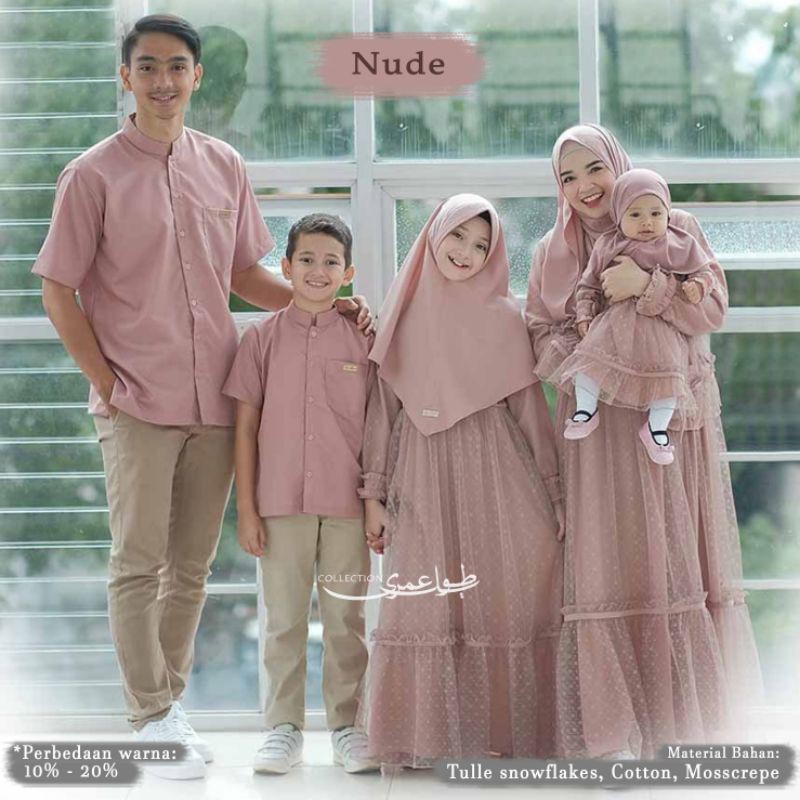 COUPLE SET FAMILY SERIES / GAMIS TULE SNOWFLAKES / SARIMBIT KELUARGA MURAH KEKINIAN SIZE LENGKAP