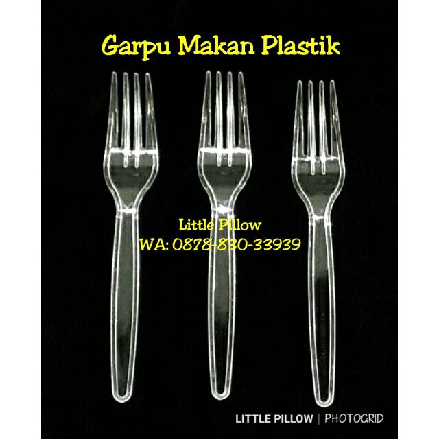 (ISI 25PCS - GARPU BENING) Garpu Makan Plastik Bening Harga Grosir